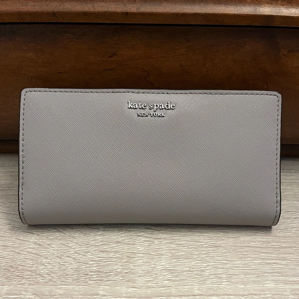 Kate Spade Gray Leather Wallet - Picture 1 of 10